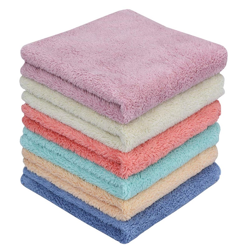 MAYOUTH Microfiber rag Bulk Multi-Functional for House Furniture Reusable Rags Kitchen Wipes Dish Cloths Absorbent and Fast Drying 6 Colors - Image 1